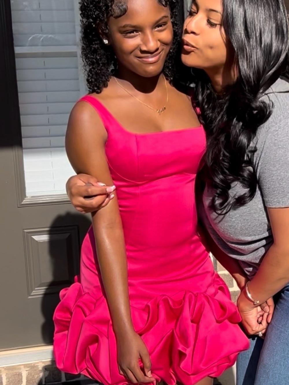 Fashion Nova Hot Pink Ruffle Hem Mini Dress